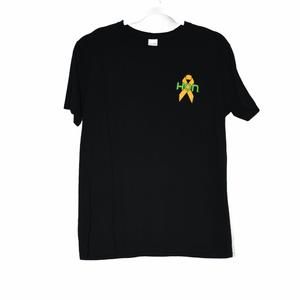 Gildan Mens Black T-Shirt Logo HON Fight for Cancer Crewneck Short Sleeves Sz L